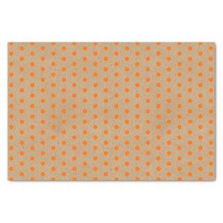 Summer Orange Dots On Faux Rustic Brown Kraft Tissue Paper