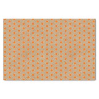 Summer Orange Dots On Faux Rustic Brown Kraft Tissue Paper