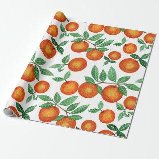 Summer Oranges Citrus Watercolor Fruit Pattern