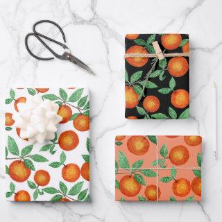 Summer Oranges Citrus Watercolor Fruit Pattern  Sheets