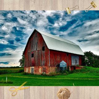 Summer Red Barn Under an Absolutely Stunning Sky Tissue Paper