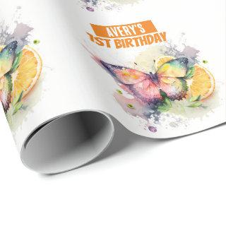 Summer Vibes Watercolor Butterfly Birthday