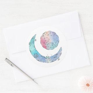 Sun and Moon Classic Round Sticker