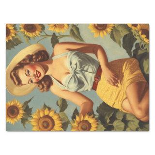 Sun-Kissed Pin-Up: A Decoupage Delight Tissue Paper