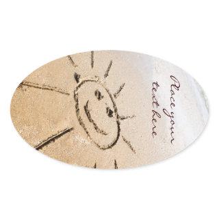 Sun On The Beach Oval Sticker