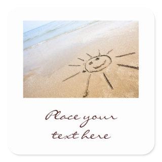 Sun On The Beach Square Sticker