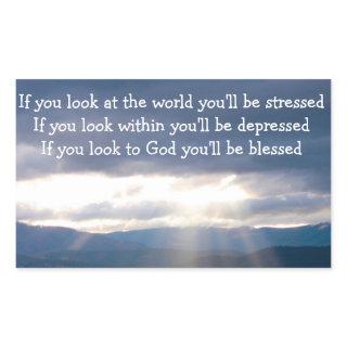 Sun Rays Lakeshore Storm Clouds Look at God Rectangular Sticker