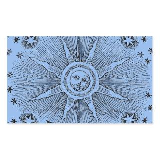 Sun Stars Antique Night Sky Medieval Zodiac Rectangular Sticker