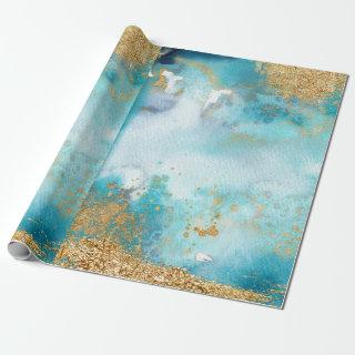 Sunbaked Mint And Gold Abstract Watercolor Art