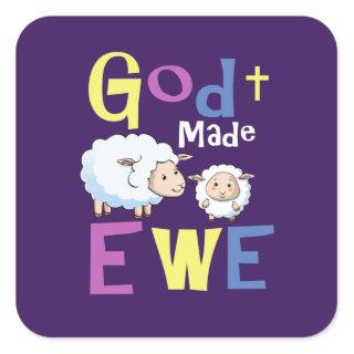 Sunday School Christian Stickers - God Made Ewe