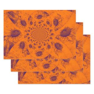 Sunflower Abstract Burnt Orange Autumn Colors  Sheets