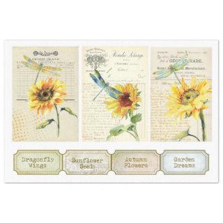 Sunflower and Dragonfly Series Design 10 Tissue Paper