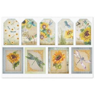 Sunflower and Dragonfly Series Design 11 Tissue Paper