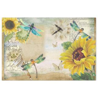 Sunflower and Dragonfly Series Design 5 Tissue Paper