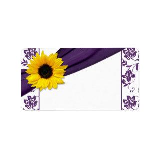 Sunflower Purple Wedding Blank Address Labels