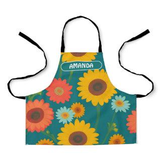 Sunflower Retro Colorful Personalized Pattern Apron