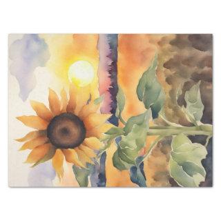 Sunflower Serenade in Watercolor Decoupage Tissue Paper