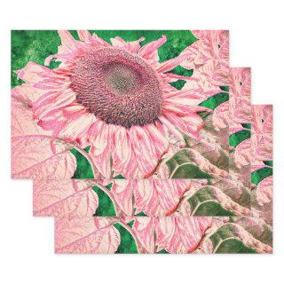 Sunflower Vintage Bright Pink Green Decoupage  Sheets