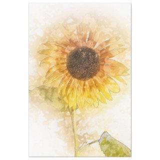 Sunflower Watercolor Decoupage Tissue Paper