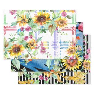 Sunflower Watercolor Designs  Sheets