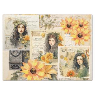 Sunflowers & Girly Dreams Collage Tissue Paper