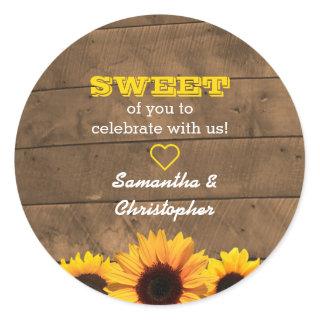 Sunflowers & Rustic Wood Sweet Treat Bag Sticker