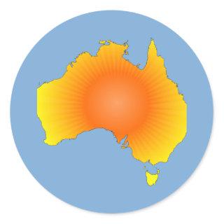Sunny Australia Map Classic Round Sticker