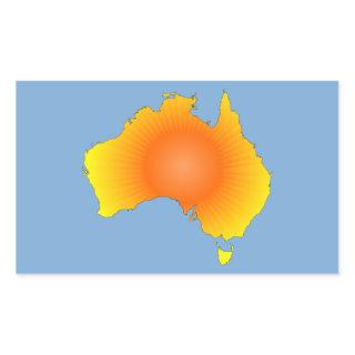 Sunny Australia Map Rectangular Sticker