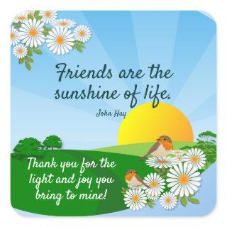 Sunrise Friendship Appreciation Square Sticker