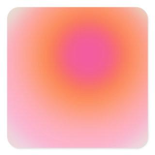 Sunrise Gradient - Beige Pink Orange Square Sticker