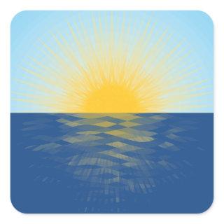 Sunrise over the Ocean New Beginnings Square Sticker