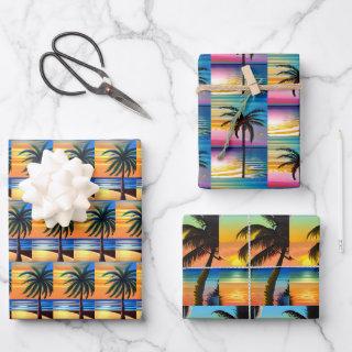 Sunset and Palm Trees Silhouettes   Sheets