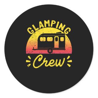 Sunset Glamping Crew Camper Tourist Luxury Camping Classic Round Sticker