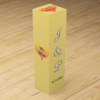 Sunset Heart Mellow Yellow Wedding Wine Box