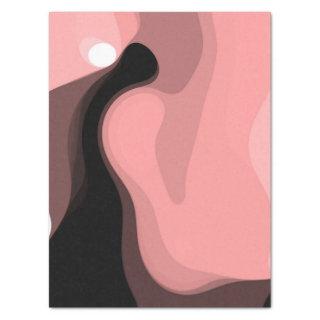 Sunset Horizon: Abstract Pink, Black & White Tissue Paper