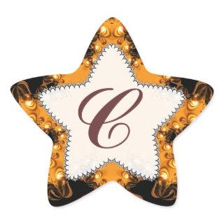 Sunset Lights Monogram Earth Star Sticker