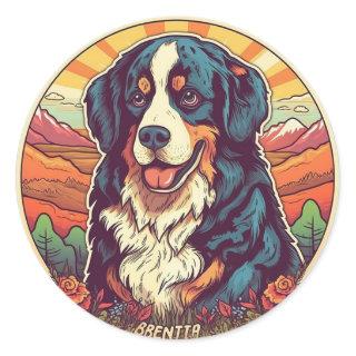 Sunset Valley Bernese Mountain Dog Classic Round Sticker