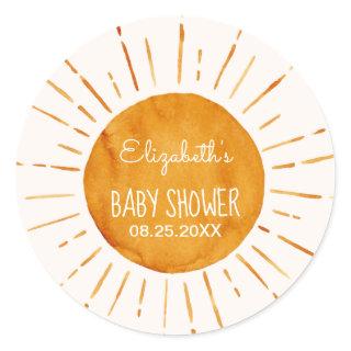 Sunshine Baby Shower  Classic Round Sticker