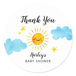 Sunshine Baby Shower Gender Neutral Favor Classic Round Sticker
