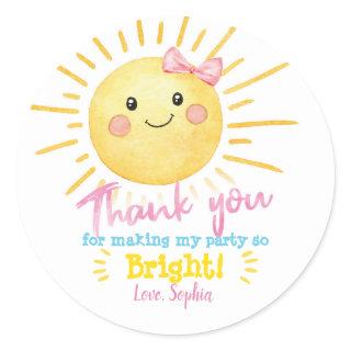 Sunshine Party Stickers-Favor Tags-Thank You Notes Classic Round Sticker