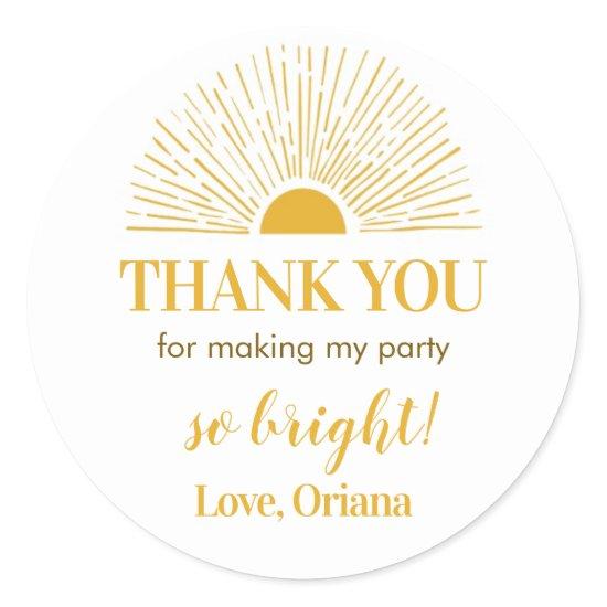 Sunshine Sticker Labels Birthday Baby Shower