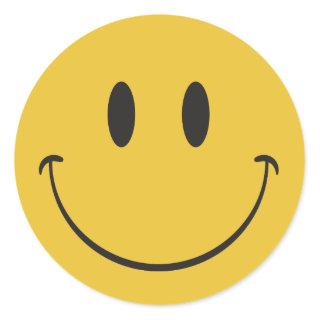 Super big smile happy face Emoji Classic Round Sticker