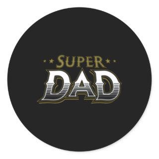 Super Dad Father Day Classic Round Sticker