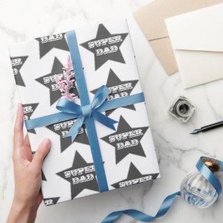 SUPER DAD | Grey Stars Pattern Father's Day
