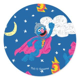Super Grover 2.0 Night Sky Pattern Classic Round Sticker