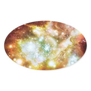 Super Hot and Bright Lynx Arc Star Cluster Oval Sticker