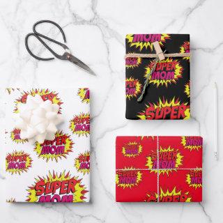 Super Mom on Red, White and Black  Sheets