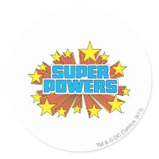 Super Powers™  Logo Blue Classic Round Sticker