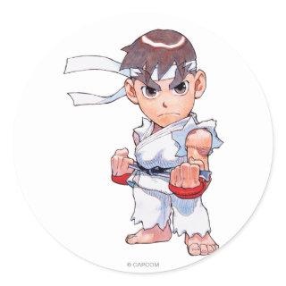 Super Puzzle Fighter II Turbo Ryu Classic Round Sticker