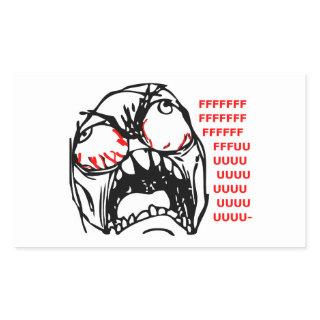 super rage face meme rofl rectangular sticker